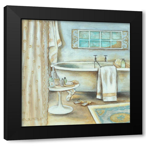 Soft Bath I Black Modern Wood Framed Art Print with Double Matting by Rig, R.