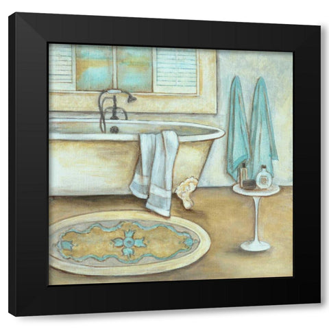 Soft Bath II Black Modern Wood Framed Art Print with Double Matting by Rig, R.
