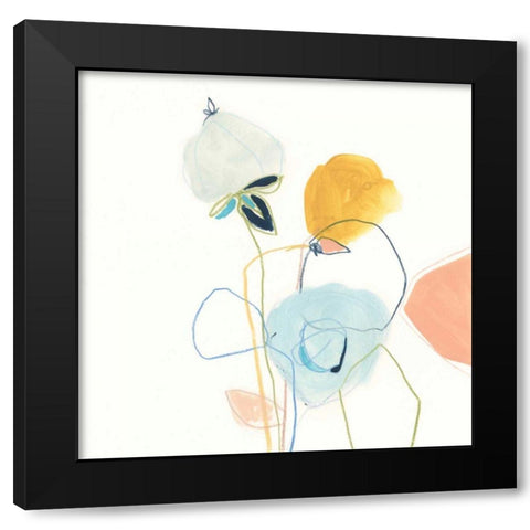 Contour Garden I Black Modern Wood Framed Art Print with Double Matting by Vess, June Erica