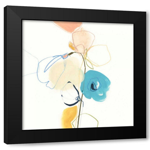 Contour Garden II Black Modern Wood Framed Art Print with Double Matting by Vess, June Erica