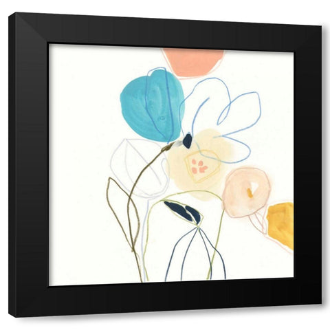 Contour Garden III Black Modern Wood Framed Art Print with Double Matting by Vess, June Erica