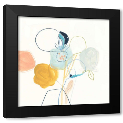 Contour Garden IV Black Modern Wood Framed Art Print with Double Matting by Vess, June Erica
