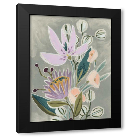 Spring Lilac I Black Modern Wood Framed Art Print with Double Matting by Vess, June Erica