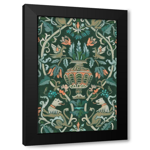 Verdant Tapestry I Black Modern Wood Framed Art Print by Vess, June Erica