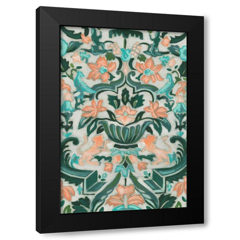 Verdant Tapestry II Black Modern Wood Framed Art Print with Double Matting by Vess, June Erica