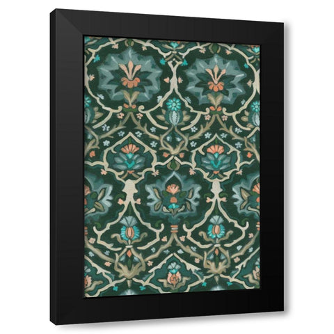Verdant Tapestry IV Black Modern Wood Framed Art Print by Vess, June Erica