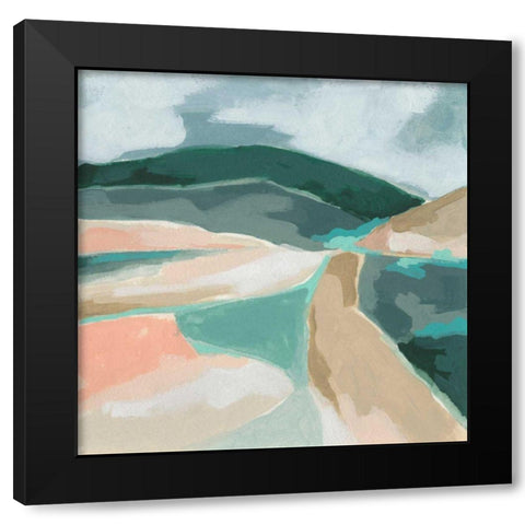Marble Valley II Black Modern Wood Framed Art Print with Double Matting by Vess, June Erica