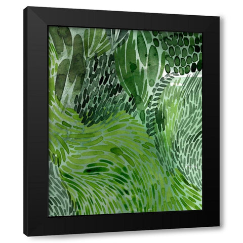 Upright Greenery I Black Modern Wood Framed Art Print with Double Matting by Popp, Grace