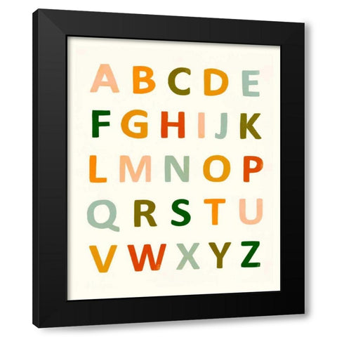 ABC 123 I Black Modern Wood Framed Art Print by Borges, Victoria