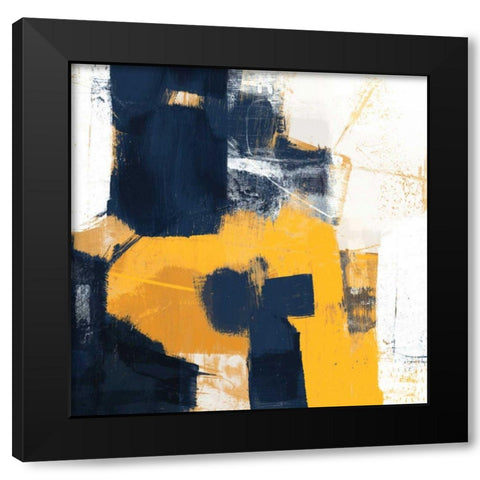 Navy and Gold II Black Modern Wood Framed Art Print by Borges, Victoria