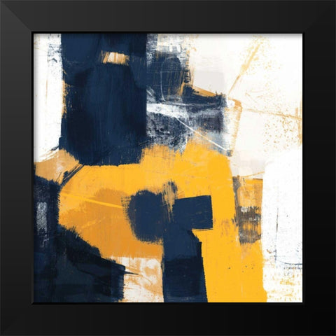 Navy and Gold II Black Modern Wood Framed Art Print by Borges, Victoria