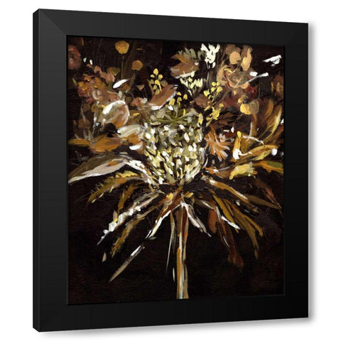 Floral Celebration I Black Modern Wood Framed Art Print with Double Matting by Wang, Melissa