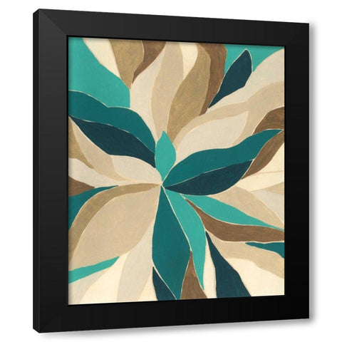 Colorblock Blossom I Black Modern Wood Framed Art Print with Double Matting by Vess, June Erica