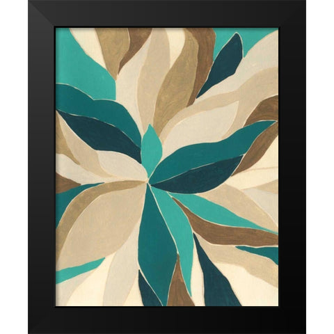 Colorblock Blossom I Black Modern Wood Framed Art Print by Vess, June Erica