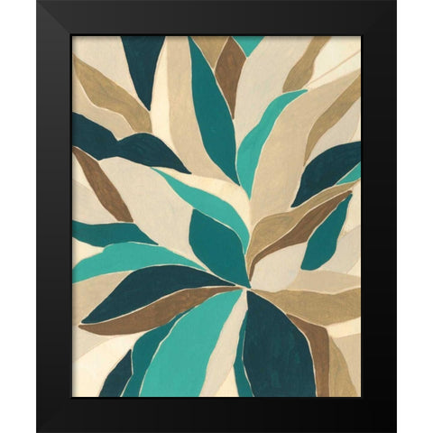 Colorblock Blossom II Black Modern Wood Framed Art Print by Vess, June Erica