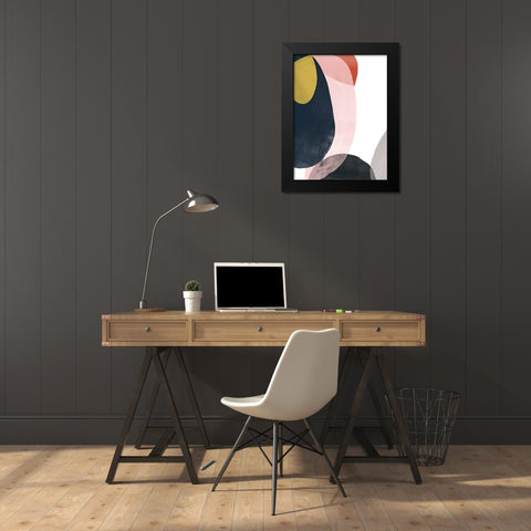 Layer Cycle II Black Modern Wood Framed Art Print by Vess, June Erica