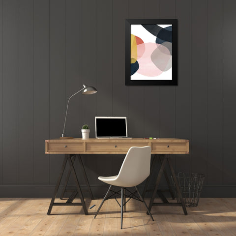 Layer Cycle III Black Modern Wood Framed Art Print by Vess, June Erica