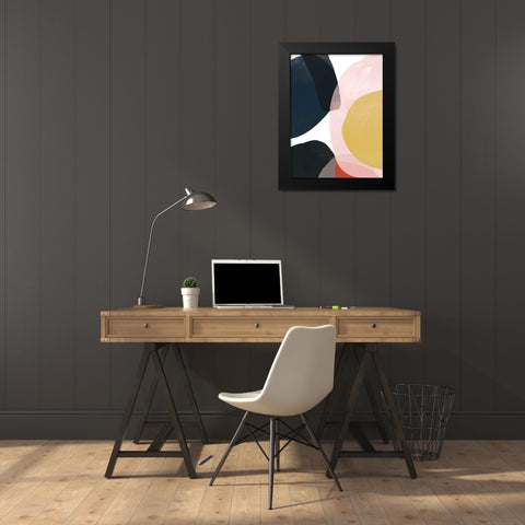 Layer Cycle IV Black Modern Wood Framed Art Print by Vess, June Erica