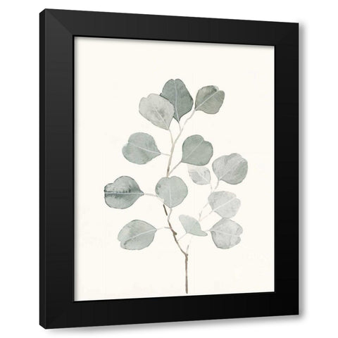Delicate Sage Botanical I Black Modern Wood Framed Art Print with Double Matting by Caroline, Emma