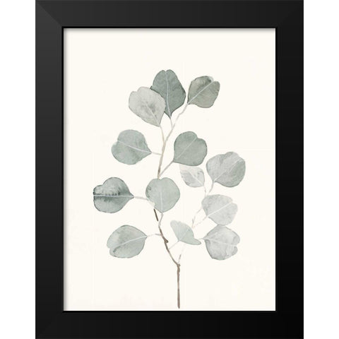 Delicate Sage Botanical I Black Modern Wood Framed Art Print by Caroline, Emma