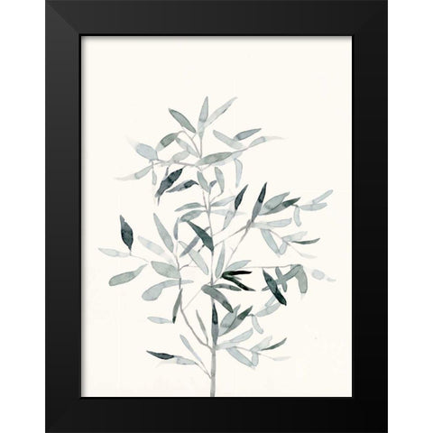 Delicate Sage Botanical VI Black Modern Wood Framed Art Print by Caroline, Emma