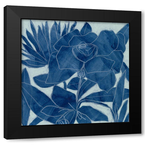 Blue Lagoon Silhouette II Black Modern Wood Framed Art Print by Vess, June Erica