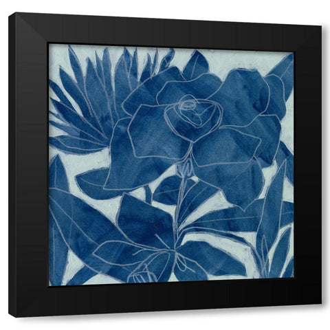 Blue Lagoon Silhouette II Black Modern Wood Framed Art Print by Vess, June Erica