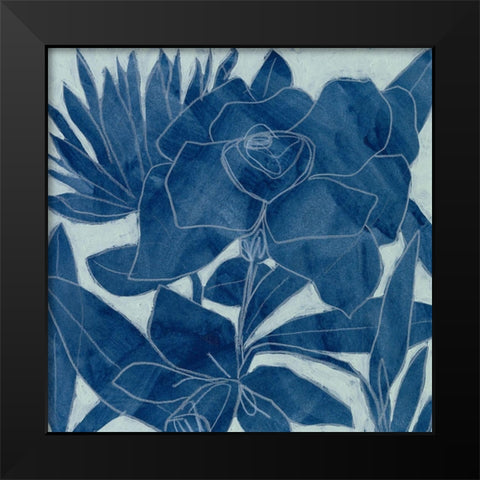 Blue Lagoon Silhouette II Black Modern Wood Framed Art Print by Vess, June Erica