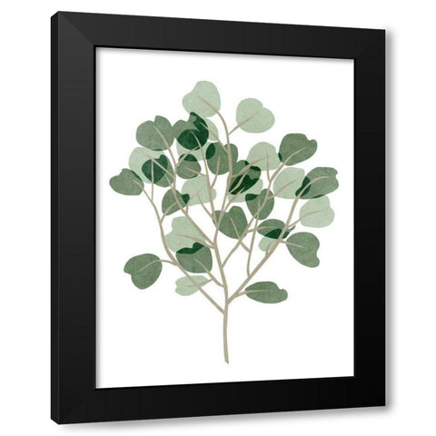 Windy Eucalyptus II Black Modern Wood Framed Art Print with Double Matting by Wang, Melissa