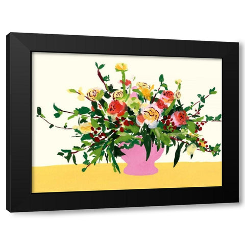 Grand Bouquet II Black Modern Wood Framed Art Print with Double Matting by Wang, Melissa