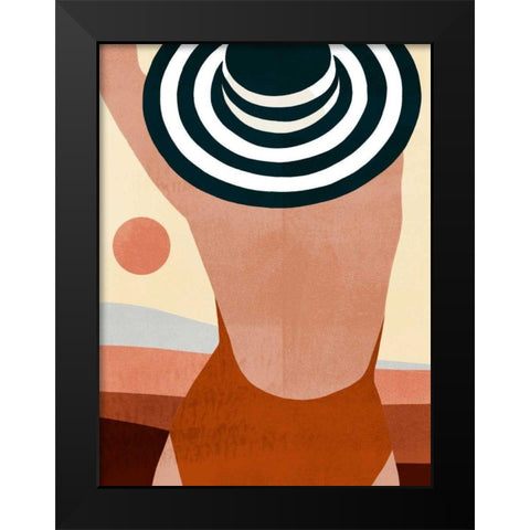 Sunseeker Bathers II Black Modern Wood Framed Art Print by Borges, Victoria