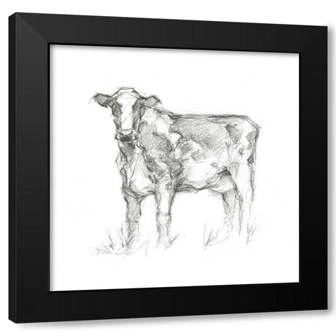 Bovine Study II Black Modern Wood Framed Art Print with Double Matting by Harper, Ethan