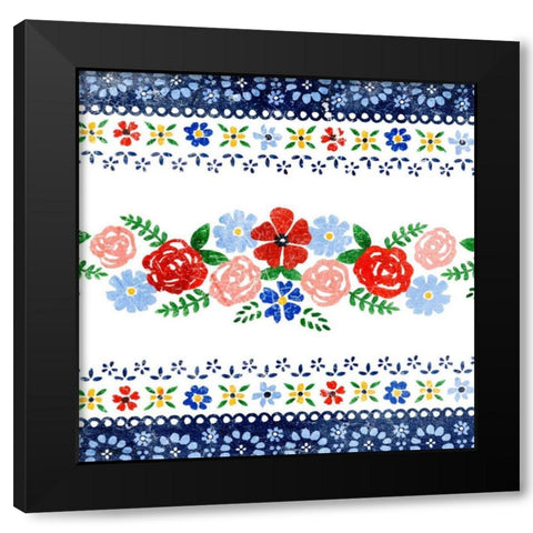 Azure Blume I Black Modern Wood Framed Art Print by Borges, Victoria