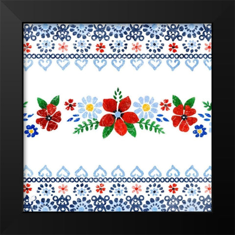 Azure Blume II Black Modern Wood Framed Art Print by Borges, Victoria