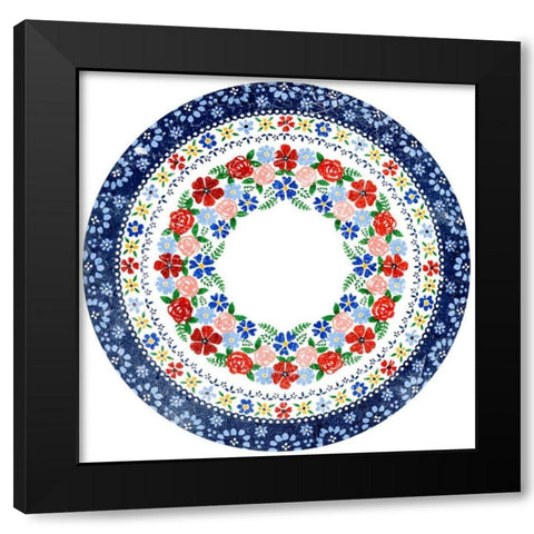 Azure Blume III Black Modern Wood Framed Art Print by Borges, Victoria