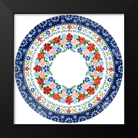 Azure Blume III Black Modern Wood Framed Art Print by Borges, Victoria