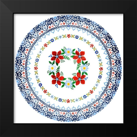 Azure Blume IV Black Modern Wood Framed Art Print by Borges, Victoria