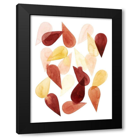 Falling Petals II Black Modern Wood Framed Art Print with Double Matting by Popp, Grace