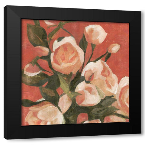 Rose Tangle I Black Modern Wood Framed Art Print by Caroline, Emma