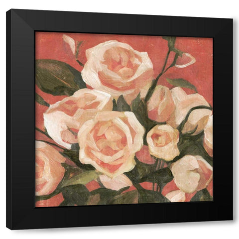 Rose Tangle II Black Modern Wood Framed Art Print by Caroline, Emma