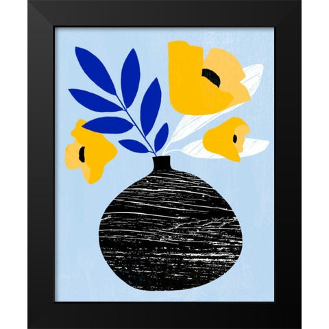 Ruffled Vase IV Black Modern Wood Framed Art Print by Warren, Annie