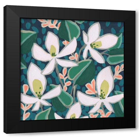 Night Garden I Black Modern Wood Framed Art Print by Vess, June Erica
