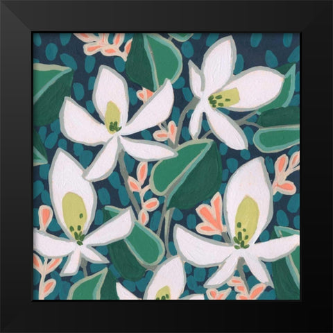 Night Garden I Black Modern Wood Framed Art Print by Vess, June Erica