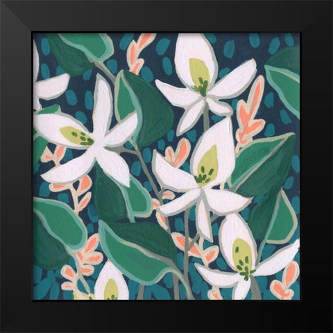 Night Garden II Black Modern Wood Framed Art Print by Vess, June Erica