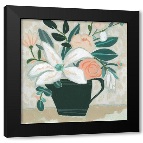 Terre Verte Garden I Black Modern Wood Framed Art Print by Vess, June Erica