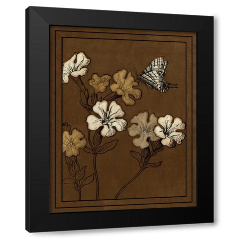 Gilded Blossom III Black Modern Wood Framed Art Print by Vision Studio