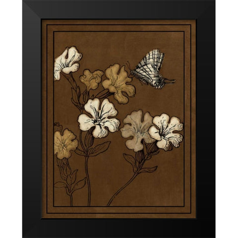 Gilded Blossom III Black Modern Wood Framed Art Print by Vision Studio