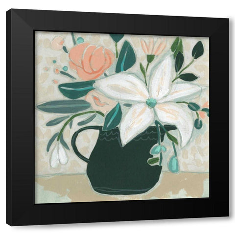 Terre Verte Garden II Black Modern Wood Framed Art Print with Double Matting by Vess, June Erica