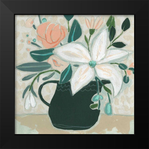 Terre Verte Garden II Black Modern Wood Framed Art Print by Vess, June Erica