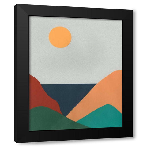 Madera Heat II Black Modern Wood Framed Art Print with Double Matting by Moore, Regina